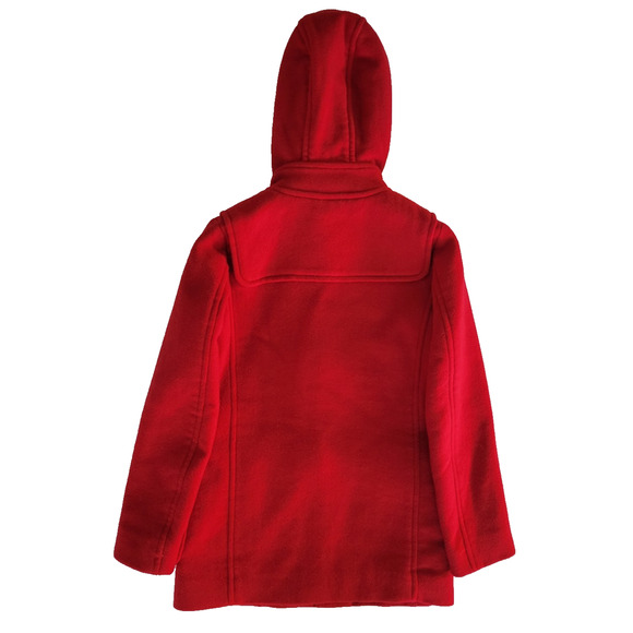 Uniqlo Women's M Red Wool Blend Hooded Duffle Coat Toggle Winter Jacket Warm - Picture 2 of 9